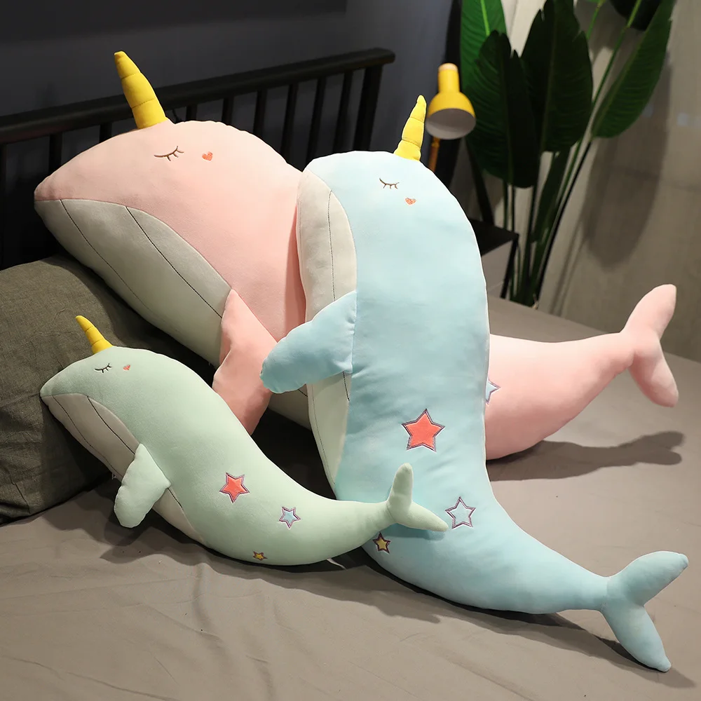 

Soft Gaint Plush Pillow Stuffed Plush Narwhal Toys Cute Fish Doll Whale Pillow Kids Toys Gifts Birthday Girls Sleeping Pillow