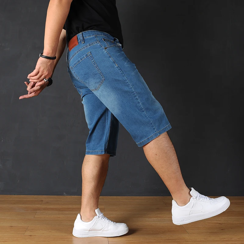 30-48 Plus Size 2021 Summer High Quality Baggy Men short Pants Casual Male Street Denim Fashion Mens Knee lenght Jeans Trousers