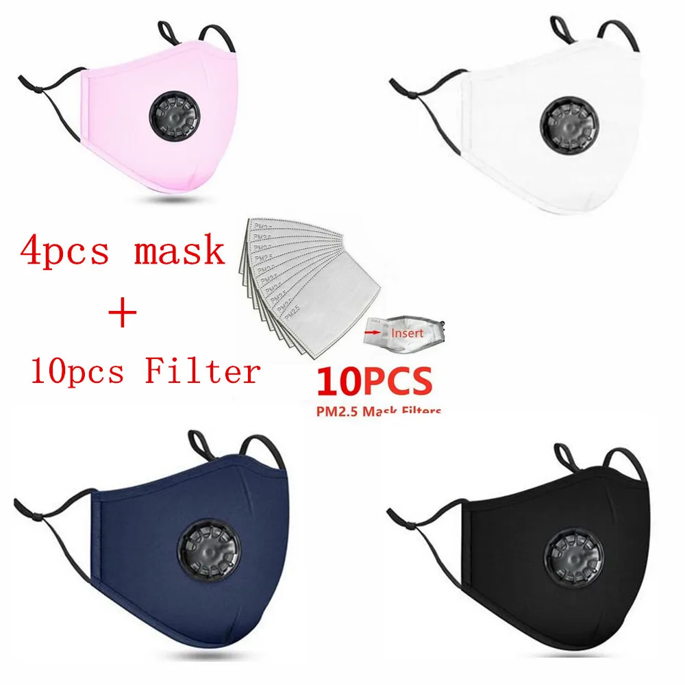 (Доставка в течение 12 часов) 4 шт. маска + 20 для фильтра респиратор рта моющиеся