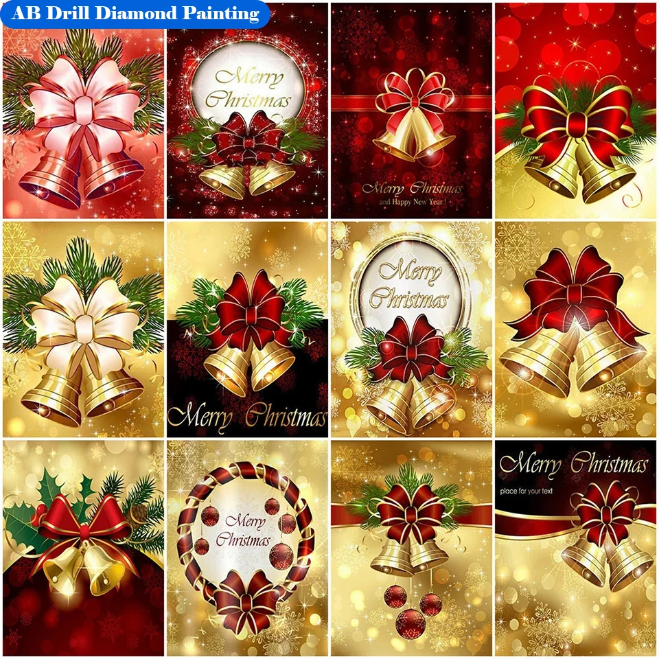 

AB Diamond Painting Christmas Bells Cross Stitch Diamond Embroidery landscape Sale Rhinestones Art Cartoon Picture Wall Art
