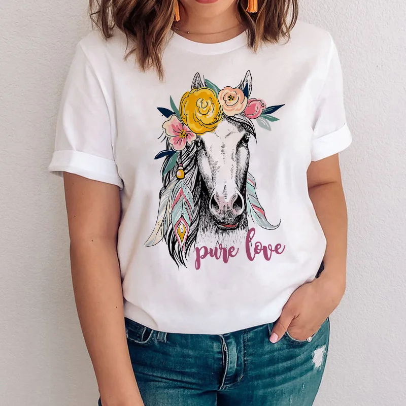 

Женская футболка с коротким рукавом и круглым вырезом