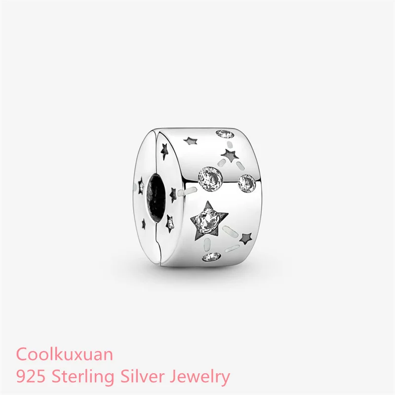 Подвесные бусины со звездами и галактиками 100% стерлинговое серебро 925 пробы