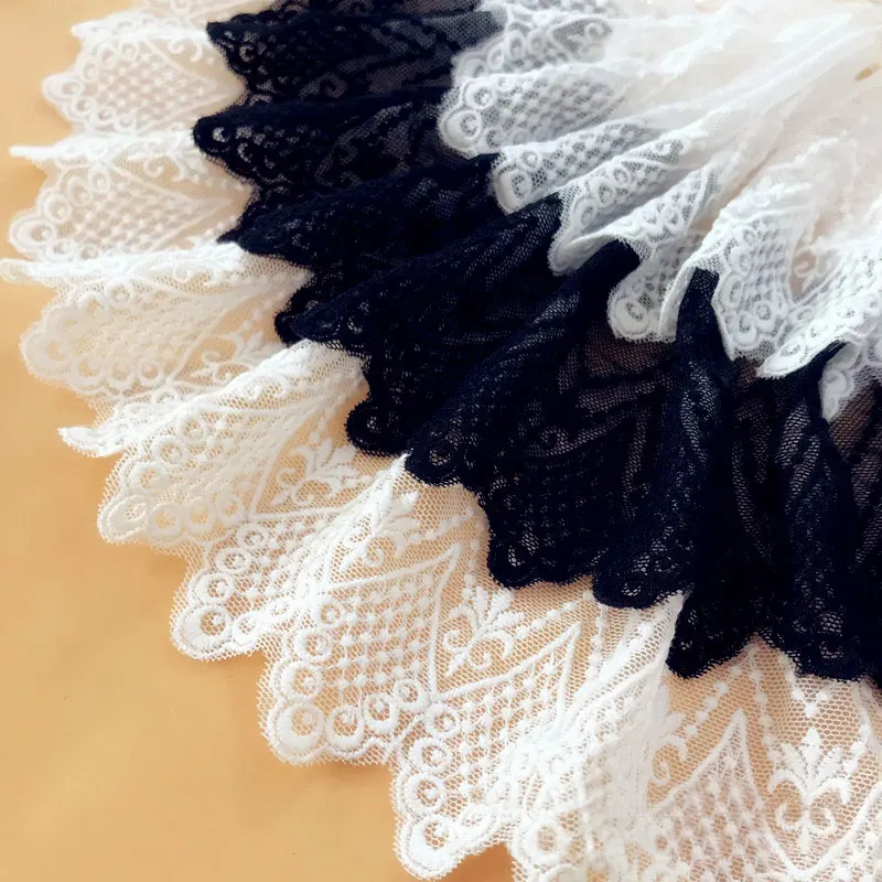 

Wholesale 7.5cm/2.95inch Fine White Embroidered Lace Material DIY Clothing Material 7yards/lot Z286