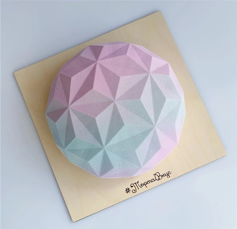 3D Бриллиантовая круглая силиконовая форма для мусса искусство шоколадных конфет