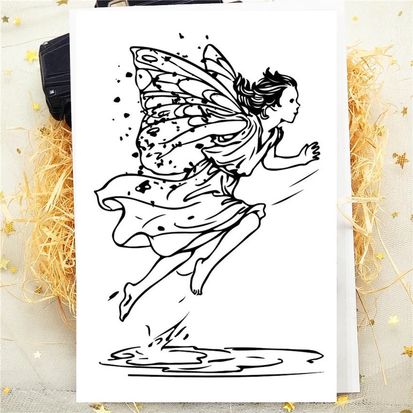 Прозрачный силиконовый штамп с изображением венка эльфа 9*6 шт. |