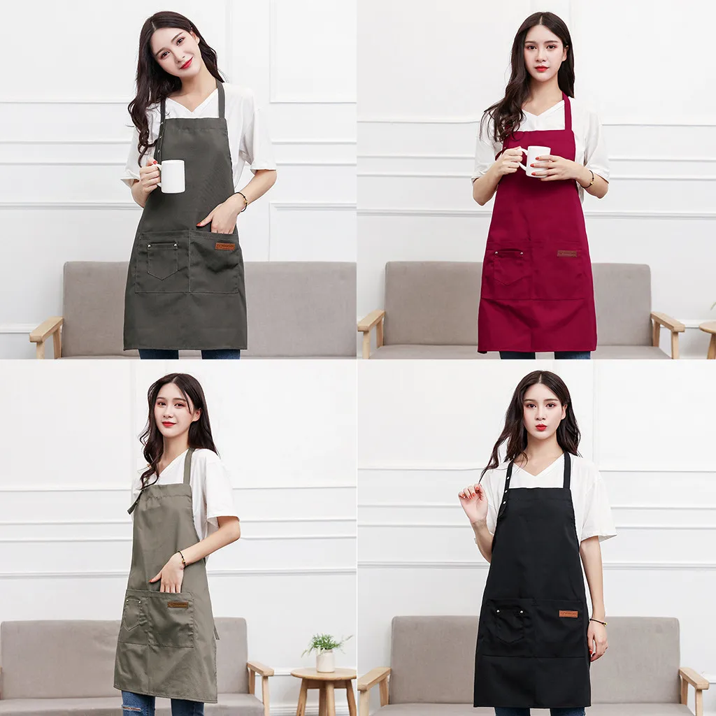 Модный полотняный фартук с карманами унисекс ремесла мясника выпечки ресторана