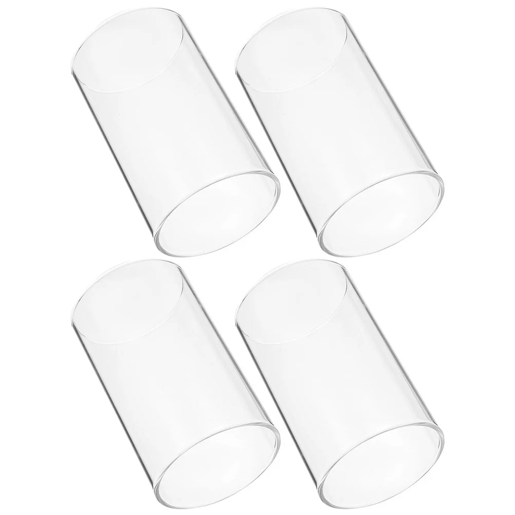 

4pcs Decorative Glass Craft Candle Covers Creative Candle Cups Candle Decors