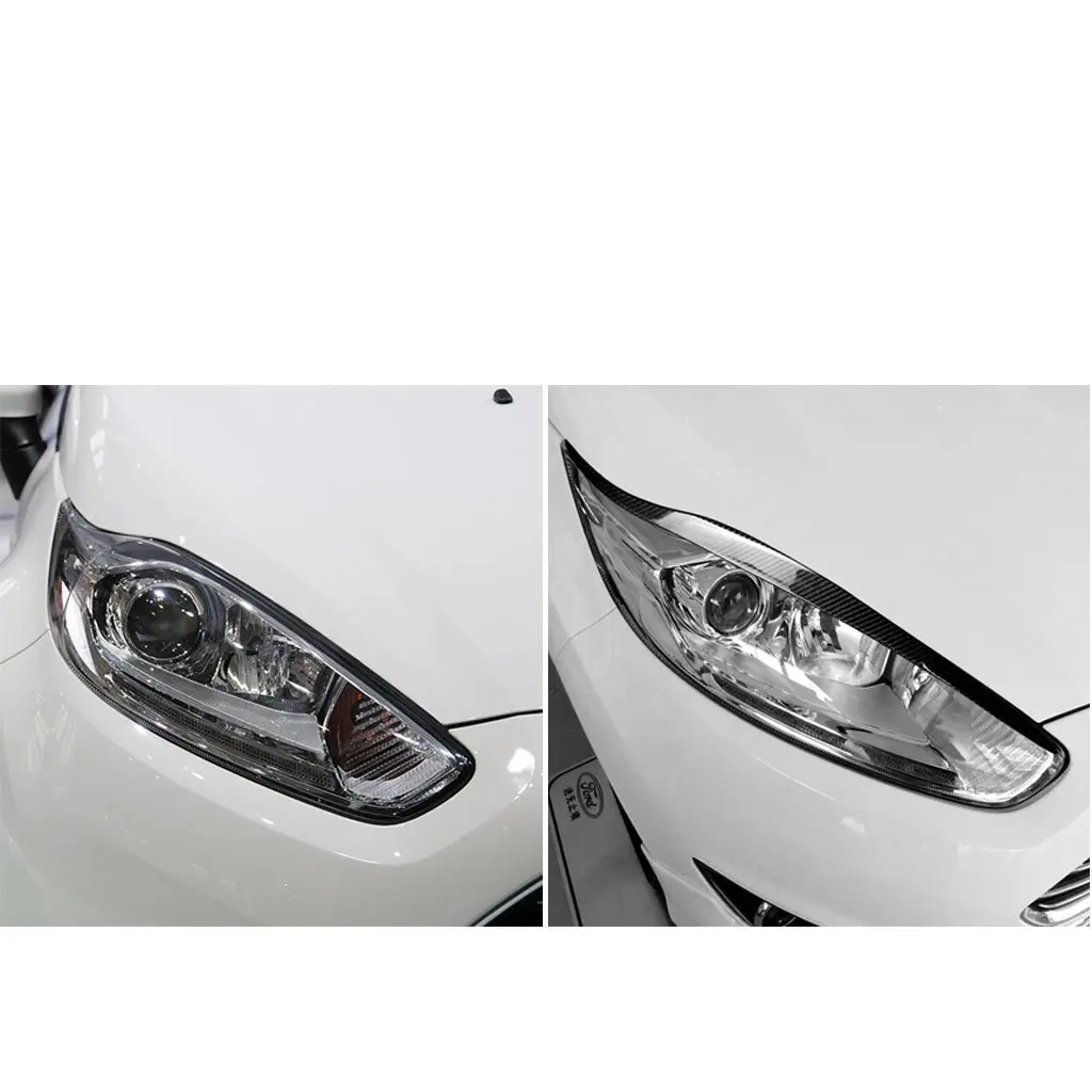 Real Carbon Fiber Headlight Eyelids eyebrow Cover Fit For Ford Fiesta 2013-2016 | Автомобили и мотоциклы