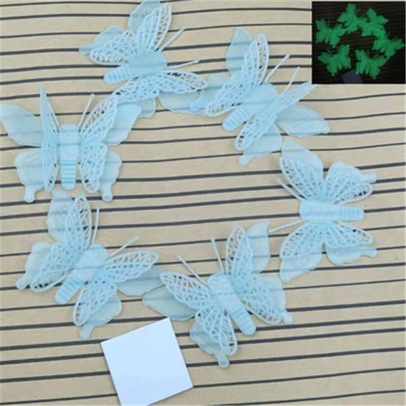 7.8cm 6pcs blue 100 шт детская спальня флуоресцентная светится в темноте звезды Светящиеся Настенные стикеры в виде звезд светящиеся наклейки - Цвет: 7.8cm 6pcs blue