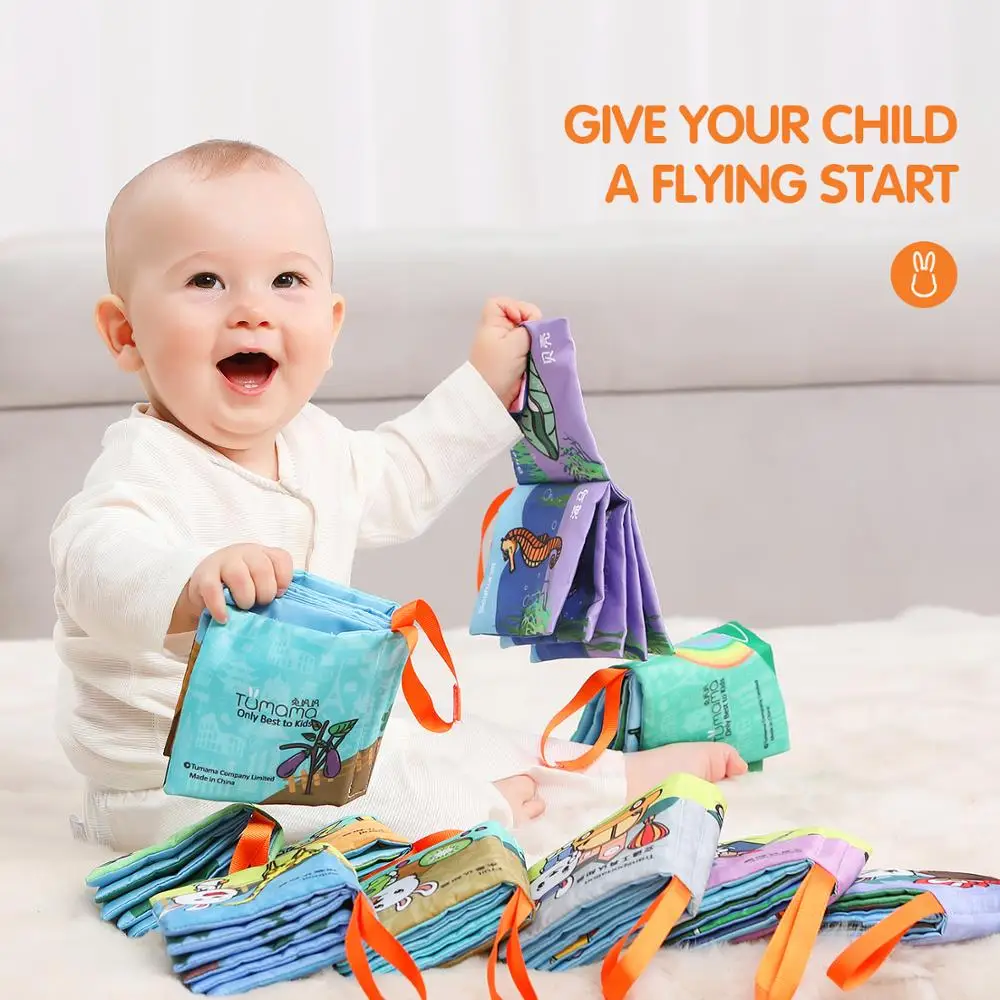 Детские игрушки первые мягкие книги раннее образование активности Crinkle ткань