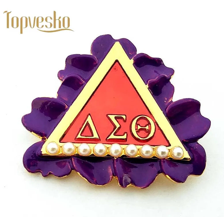 Pureple цветок DST AEO Delta Sigma Theta брошь с жемчугом Женский Ювелирные изделия