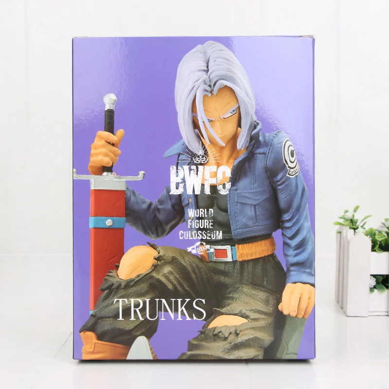 trunks 2 in box 13cm BWFC Dragon Ball Супер Saiyan 3 Сон Гоку ультра инстинкт стволы клетки Фриза пикколо ПВХ Фигурки игрушки Dragon Ball Z - Цвет: trunks 2 in box 13cm