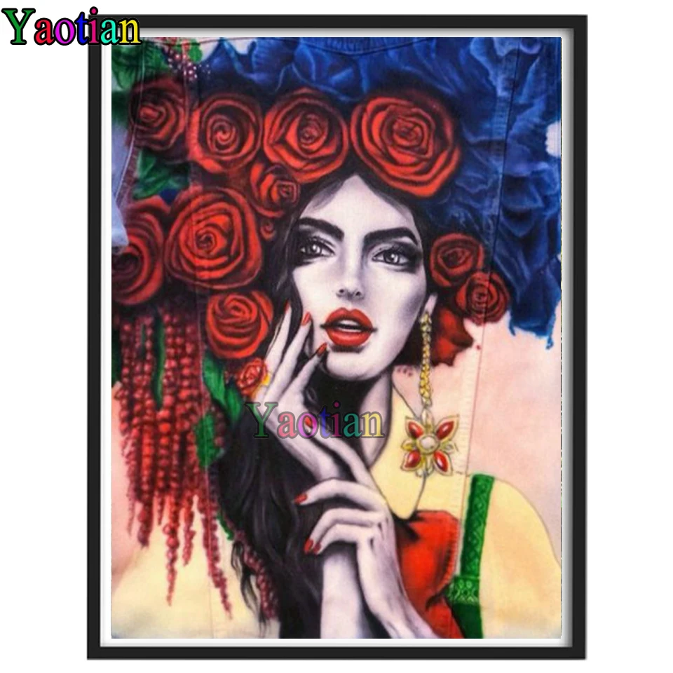 

Arts and Crafts for Adults DIY Diamond Painting Rose beauty Mosaic Home Living Room Decor Cross Stitch Wall Decortion Painting