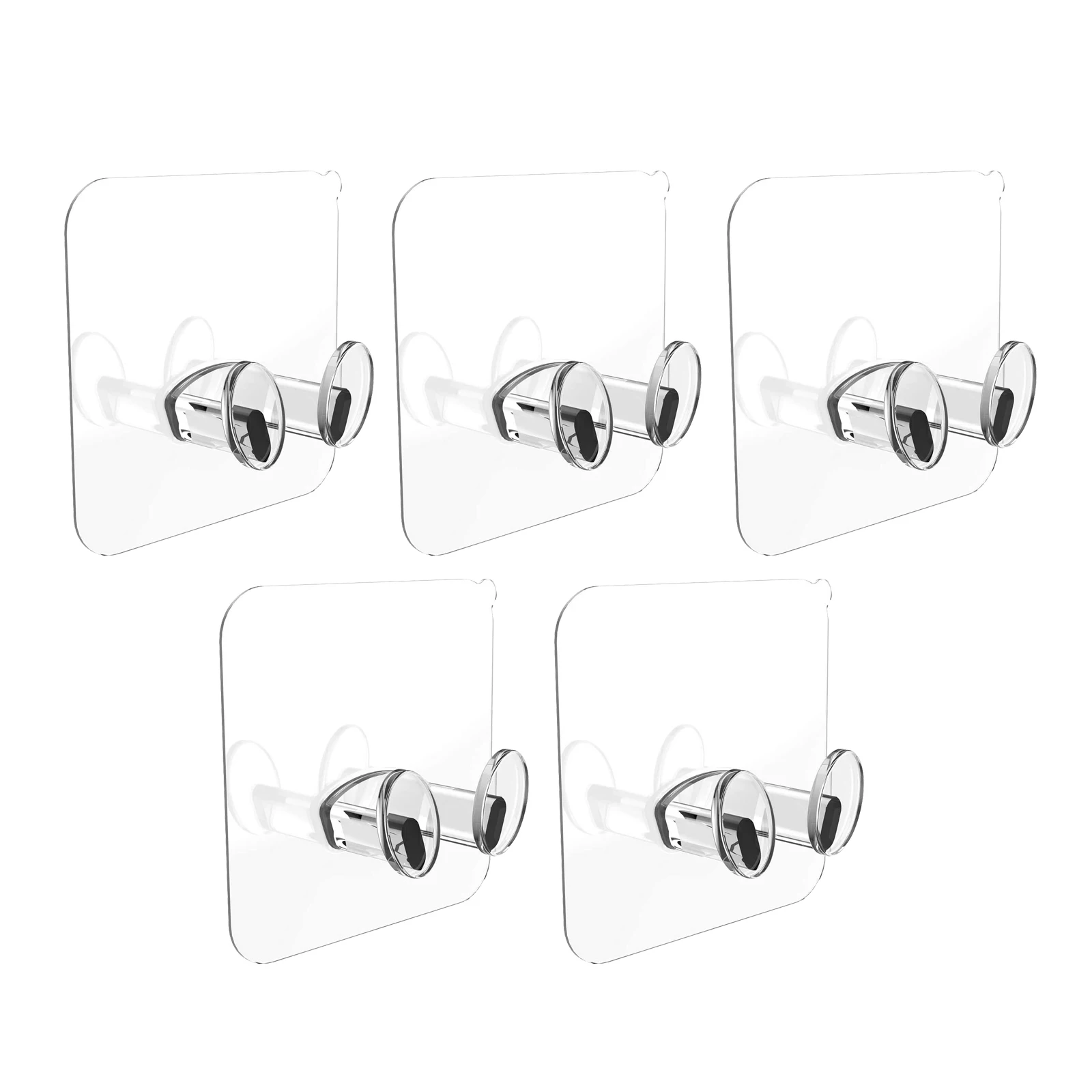 

5pcs Clear Self Adhesive Key Razor Wall Hooks Towel Rack Wall Decorative