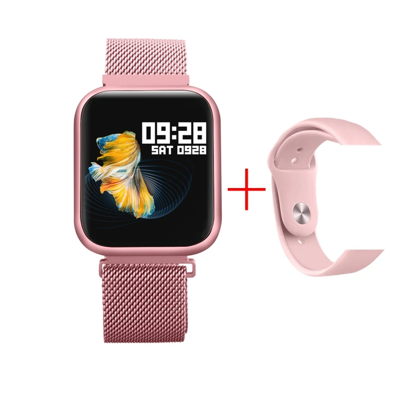 P80 pink P68, P70, улучшенная версия, P80, Смарт-часы для женщин, IP68, водонепроницаемые, умные часы, пульсометр, кровяное давление, для IPhone, samsung, huawei - Цвет: P80 pink