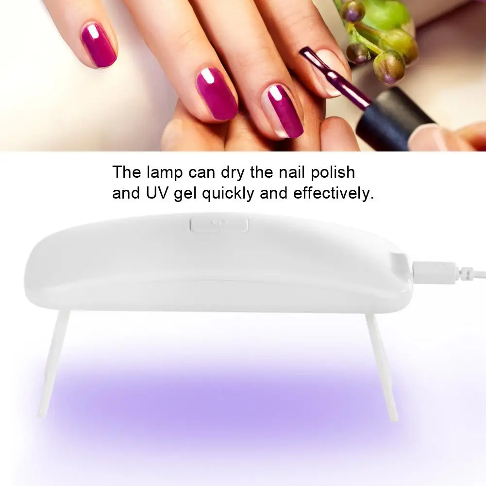 Портативный мини USB 3 Вт умный Светодиодный УФ-лампа для ногтей Гель-лак сушилка