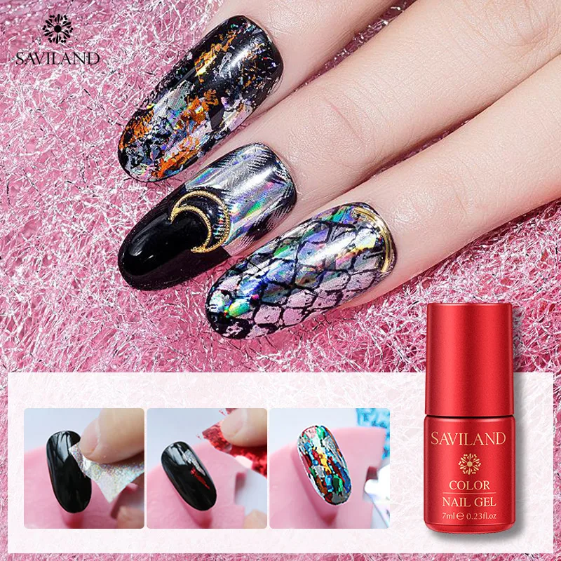 Клейкий клей для ногтей SAVILAND 7 мл стикер переноса звездного неба отмачиваемый