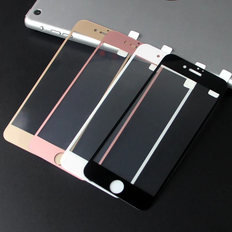 

Закаленное защитное стекло с 3D краями для iPhone X XS 6 6s 7 8 Plus 7Plus 8 Plus, черное, белое, розовое золото, 2.5D 9H HD, полное покрытие