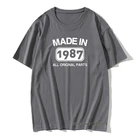 Футболка с принтом, сделанная в 1987 году, Мужская Винтажная футболка на день рождения, футболки с графическим рисунком 34 года в ретро стиле, топы для папы, мужа, футболки
