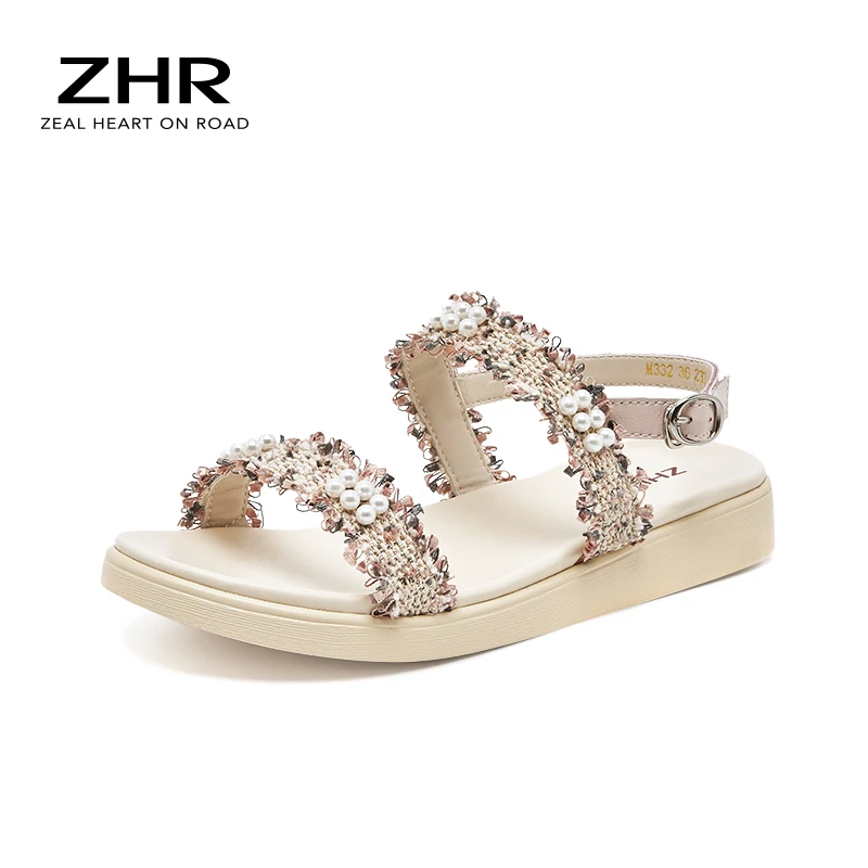 

2021 Women Sandals Summer New One Strap Outdoor Casual Breathable Adjustable Buckle Flats Sandal