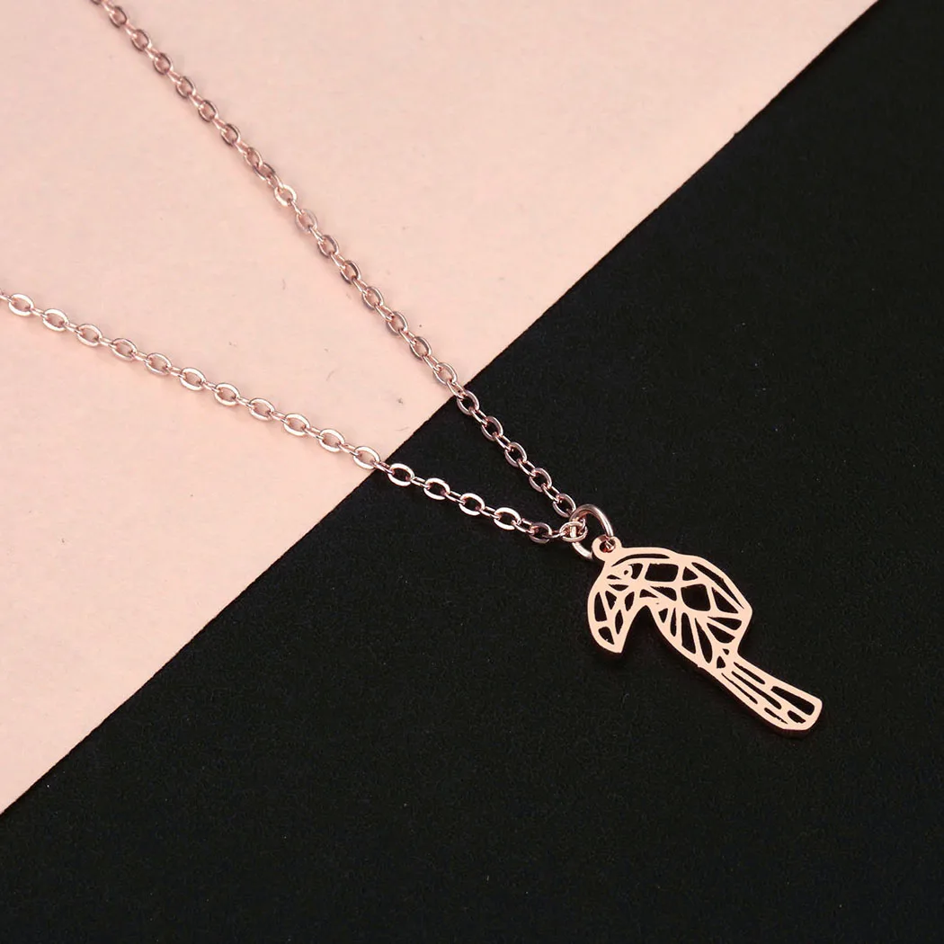 Ожерелье из нержавеющей стали Kinitial с подвеской меха для женщин милое