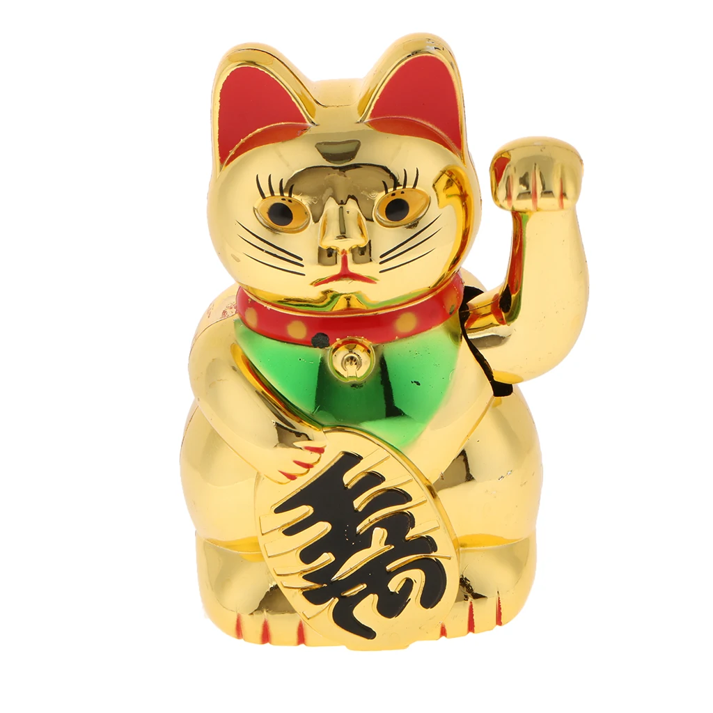 

Китайский счастливый машущий Золотой Кот фэн-шуй фигурка движущаяся рукоятка Электрический машущий фотографией