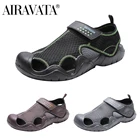 Airavata мужские летние модные дышащие сандалии на толстой подошве с закрытым носком на платформе, мягкие туфли для пеших прогулок, рыбалки, пляжа, мужские