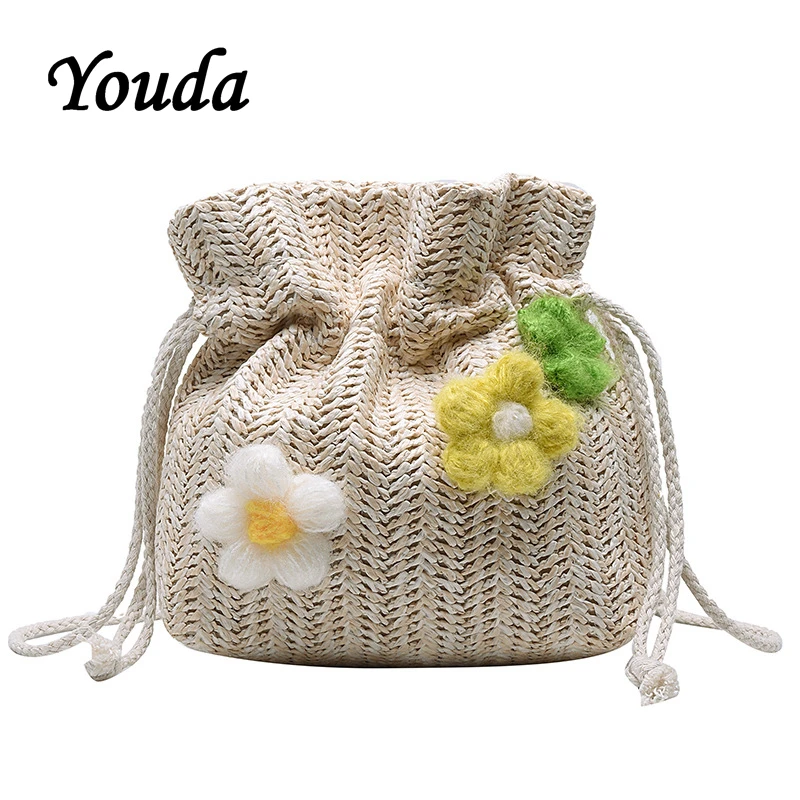Youda оригинальные модные соломенные тканевые одна пляжная сумка через плечо