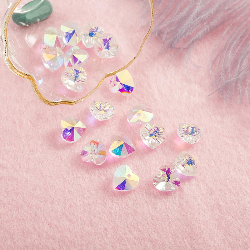 16 шт. Хрустальные стеклянные бусины в форме сердца чтобы сделать ювелирные