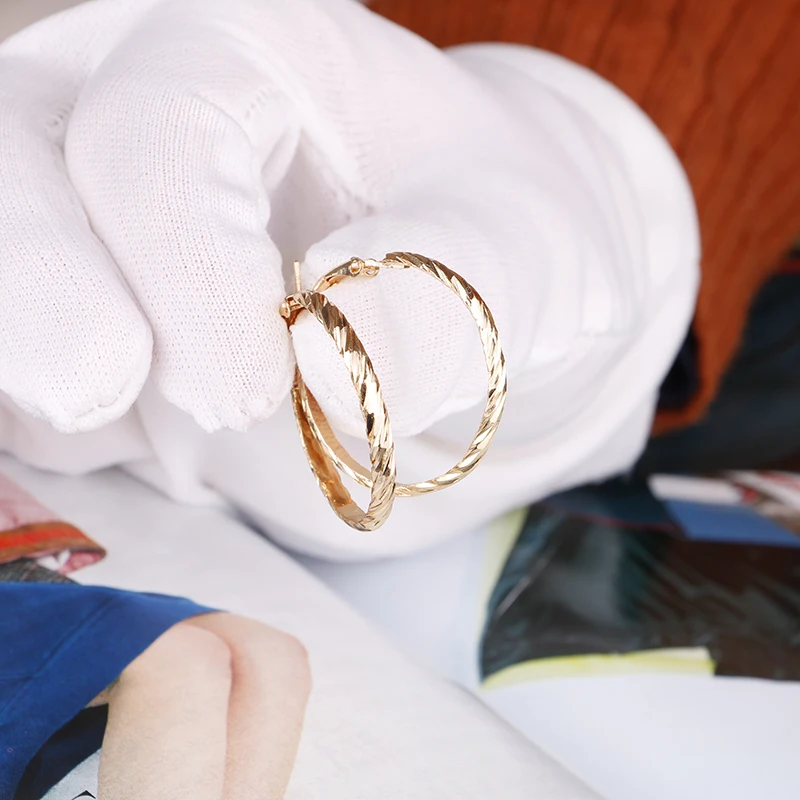 Маленькие круглые серьги-кольца для женщин классические серьги золотого и