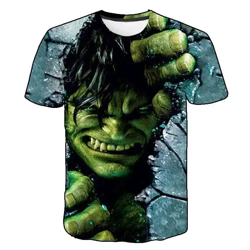 

3D Hulk Hot Sale O-Neck Boy And Girl Shirt Young Children Hip-hop Cartoon T Shirt Kids Clothing Baby Fashion Tee Top 4 7 9- 14Y