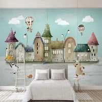 xue su customized large mural wallpaper hand painted castle animal kingdom cartoon background wall wallpaper