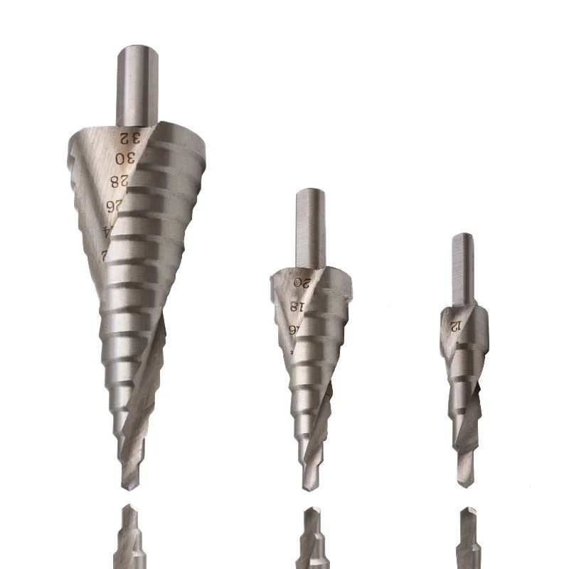 

Saw Step Drill Bits Cone Triangle Power HSS Rotary Reamer Groove Silver Hole
