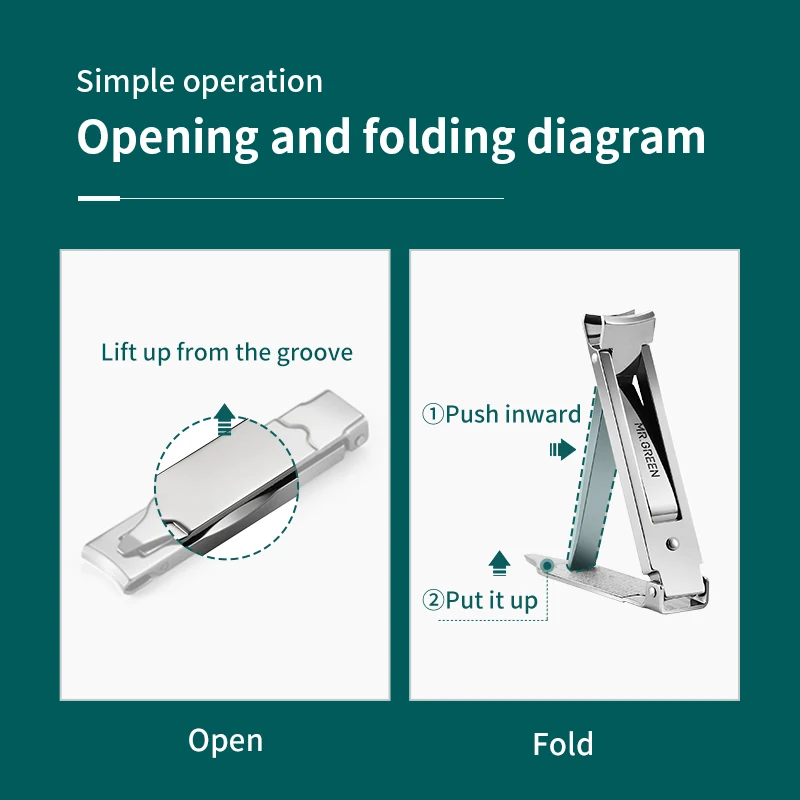 Складные ножницы MR.GREEN для ногтей маленькие и тонкие портативные дорожные