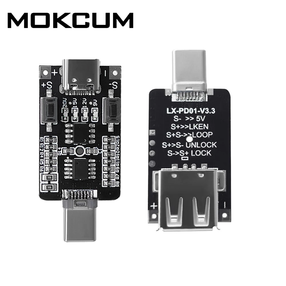 

100W 5A USB Type-C Decoy Trigger Board 5V 9V 12V 15V 20V Output QC PD 2.0 3.0 Trigger Adapter Cable Connection Polling Detector