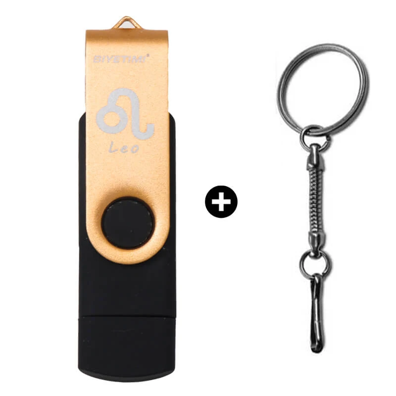 Leo Флеш-накопитель otg usb флэш-накопитель 12 созвездий, объемом памяти 32 Гб или 64 ГБ для android мобильный телефон карта памяти флешка - Цвет: Leo
