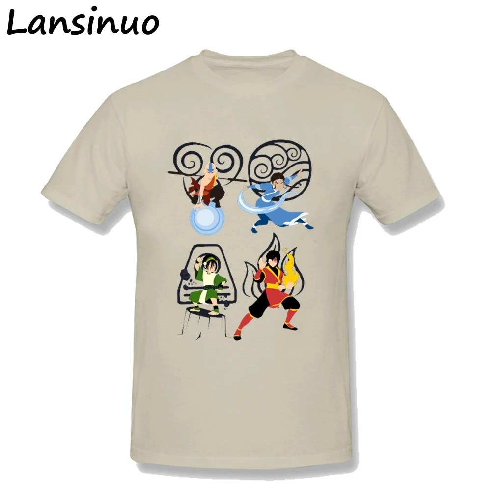 Футболка с героями мультфильма Аватар Аанг Катара Мужская футболка принтом Homme De