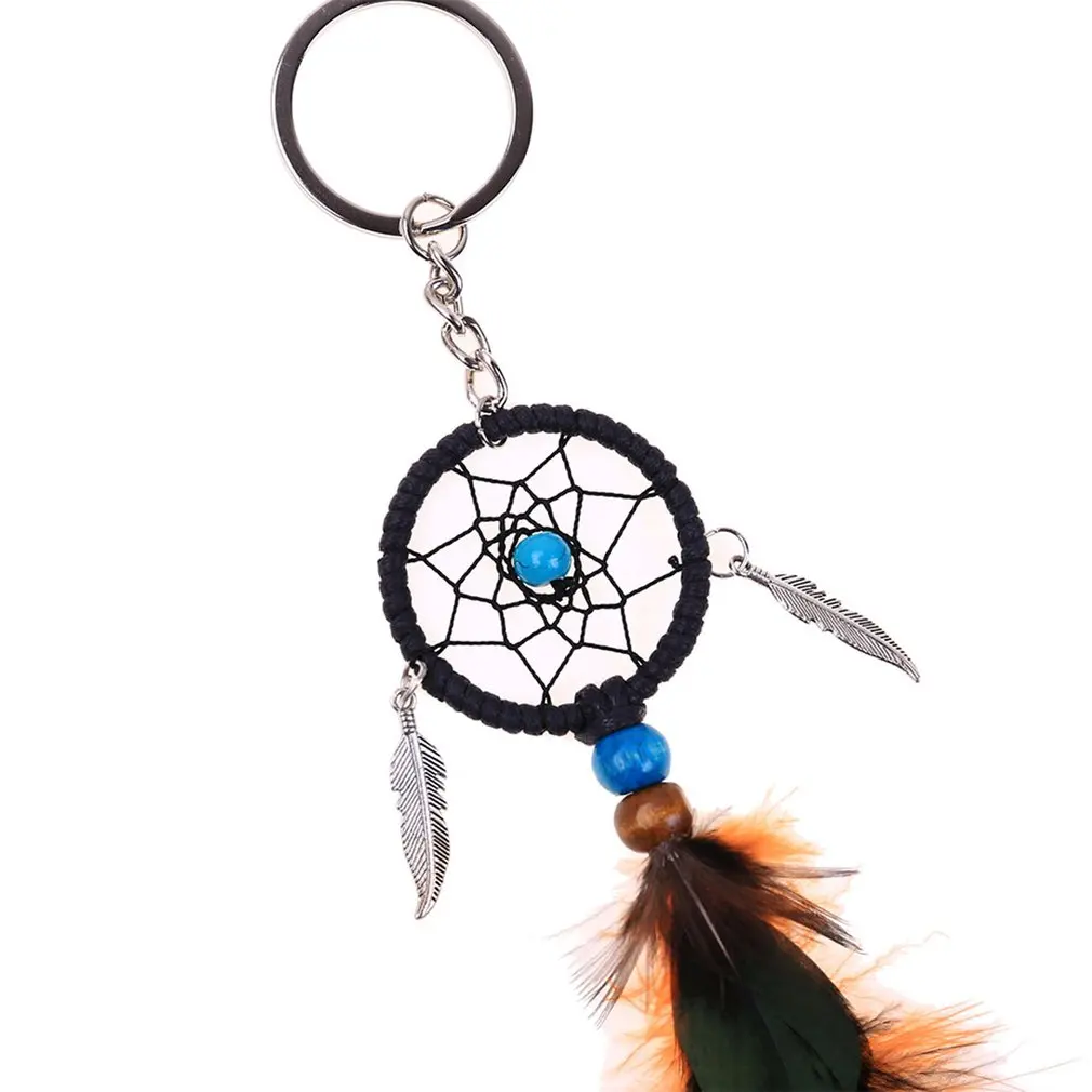 Ручной Тканый Национальный Стиль ручной ловли сон чистая перо ключ автомобиля