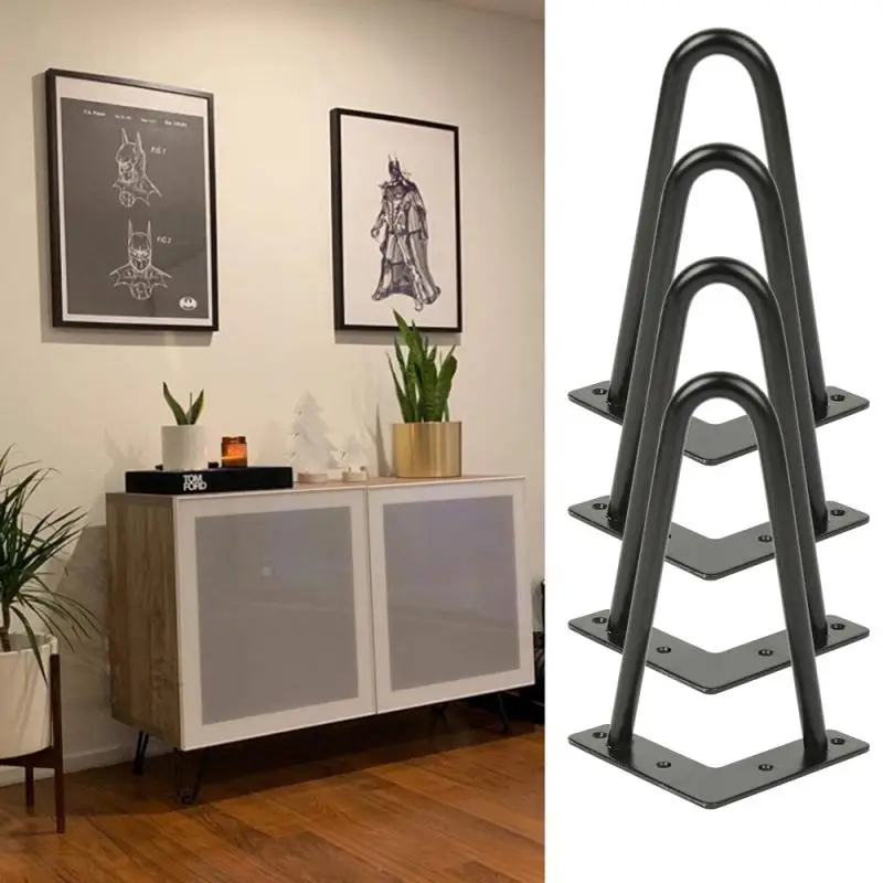 

Furniture Legs 4Pcs/set 20cm Hairpin Legs Metal Table Desk Legs Solid Iron Laptop Desk Anti Scratch Fast Shipping HWC