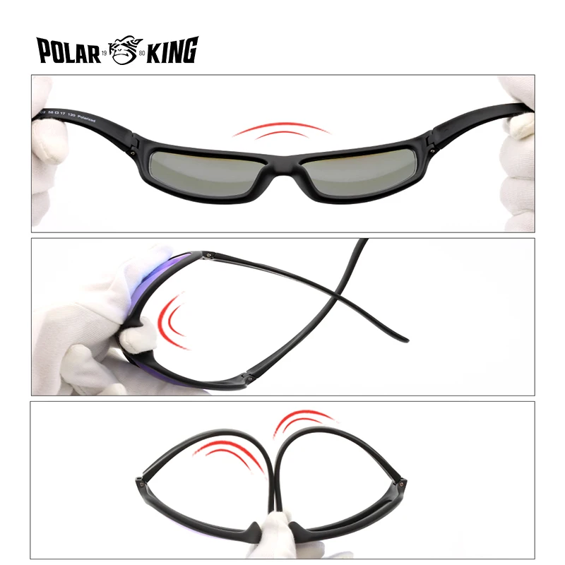 Polarking Polarized TPEE Material Sunglasses Men Brand New Fashion Design Flexible Frame Male Accessories