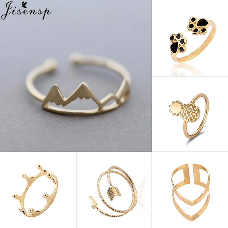 2020 Модные Простые геометрические кольца для женщин винтажное Открытое кольцо со