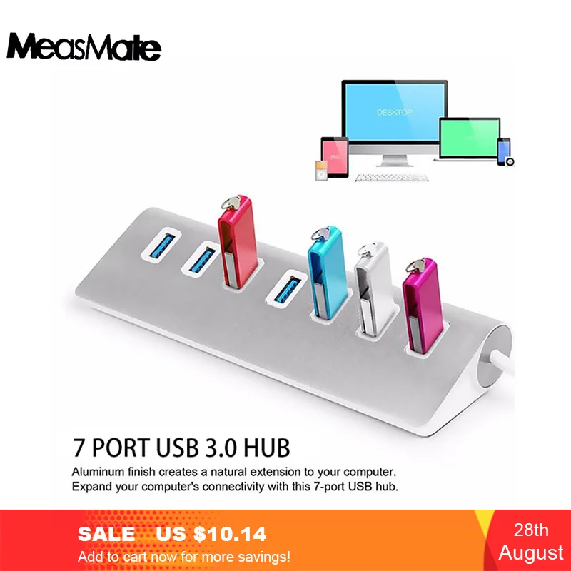 Usb 3,0 кабель usb-хаб 3,0 Usb разветвитель 7 портов Usb разветвитель адаптер USB3.0 удлинитель для Macbook Pc ноутбук жесткие диски