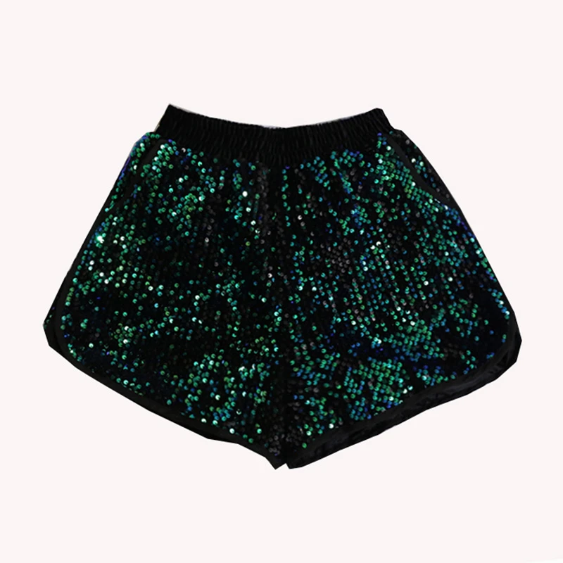 

2020 Autumn And Winter Wide Leg Sequins Shorts Women Loose High Waist Modis Short Femme