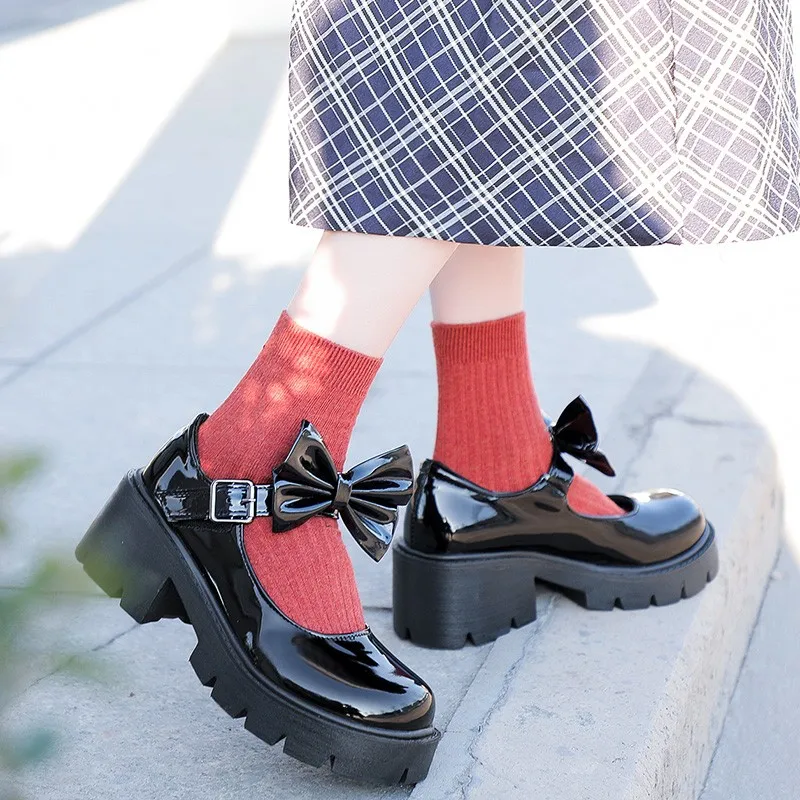 

Mary Janes Wit Lolita Schoenen Vrouwen Japanse Platform Hakken Stijl Vintage Schoenen Voor Vrouwen College Katoen Laarzen