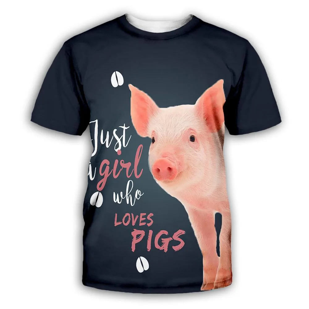 

CLOOCL Love Pigs Letter Men T-shirts Animals Series Men Clothing Pets Paw Print Tops Women Casual Harajuku Streetwear