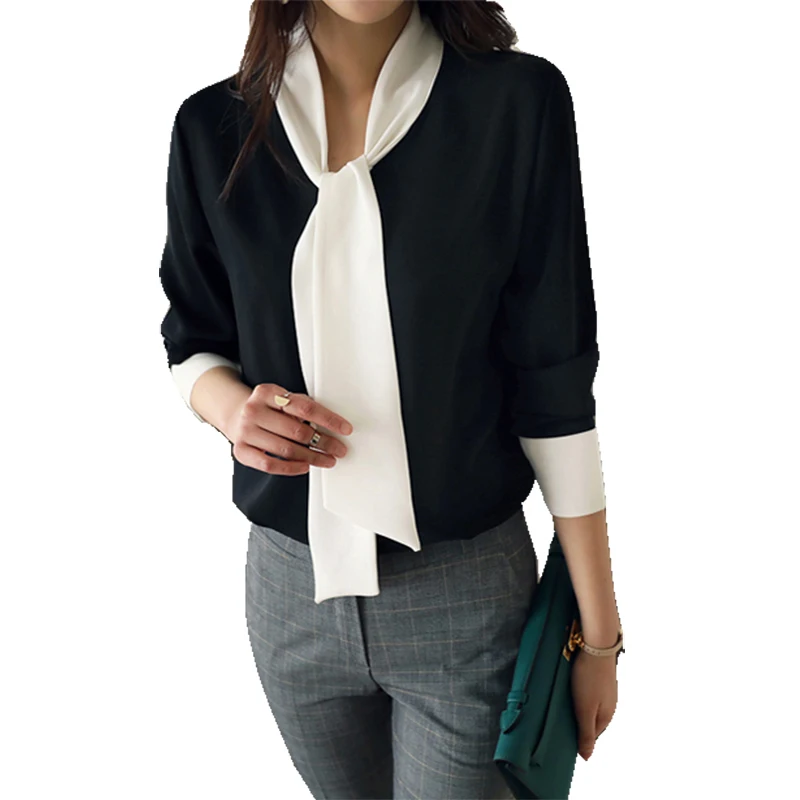 

vintage Blouse shirt Women's New V-neck pullover long-sleeved shirt blusas mujer de moda 2021 Spring Black Women blouse 27F