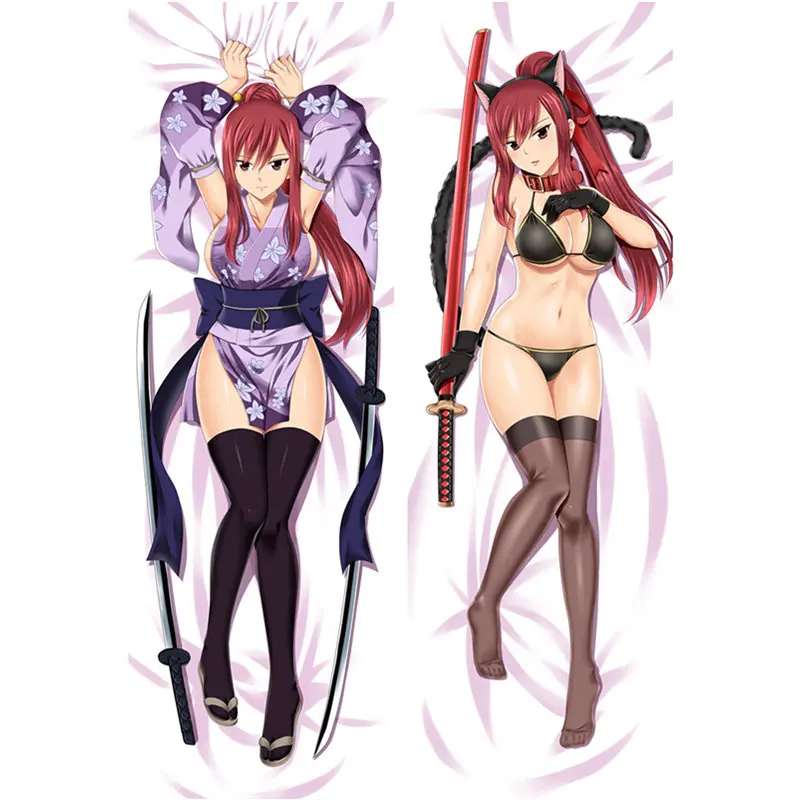 Горячее аниме Faily Tail наволочка для подушки Erza Scarlet Dakimakura сексуальное
