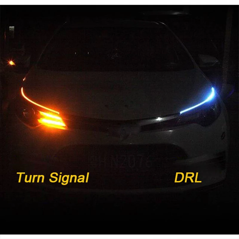 1pcs DRL Ultrafine 30cm 45cm 60cm Flexible LED Tube Style Turn Signal Brake Lamps Strip Car Headlight Daytime Running Lights | Автомобили