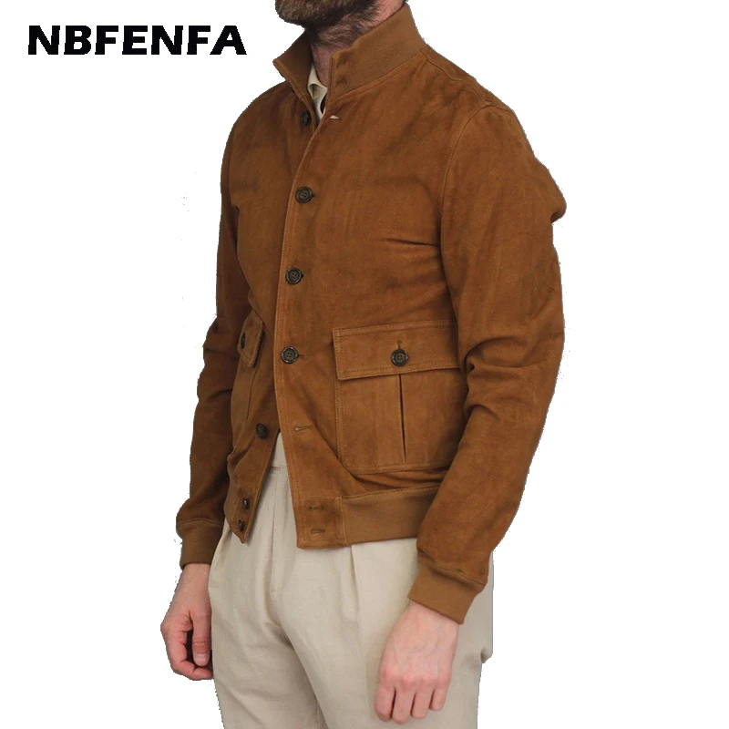 

Men Bomber Jacket Autumn Coat Baseball Male Spring Men Clothing Brown Fashion Jackets Windbreaker Streetwear England Style LX181