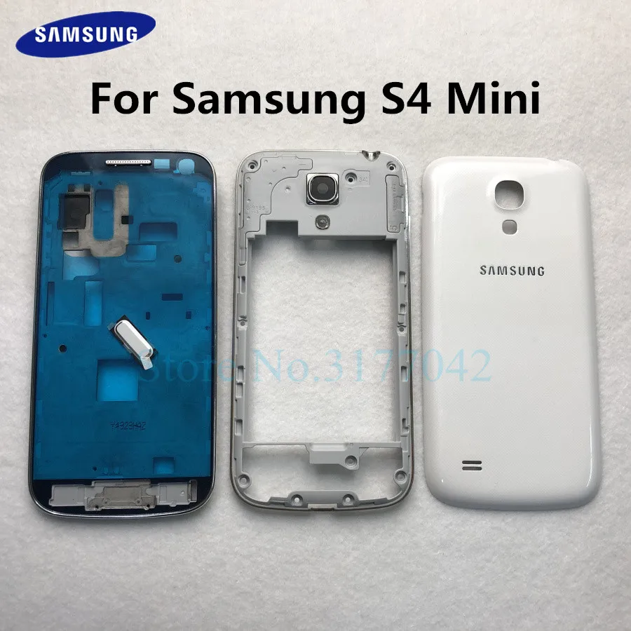 Для Samsung Galaxy S4 Mini i9190 i9195 S4MINI полный корпус Передняя средняя рамка задняя крышка